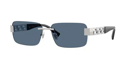 Versace Ve2298 100180 Men's Sunglasses  Size 58 In Silver