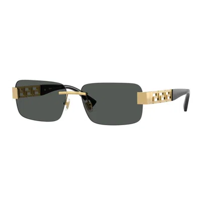 Versace Ve2298 100287 Gold/dark Grey In Black