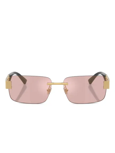 Versace Ve2298 Geometric-detail Sunglasses In Brown