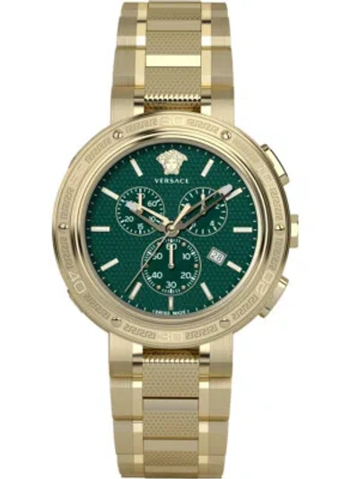 Pre-owned Versace Ve2h00521 V-extreme Pro Chronograph Mens Watch 46mm 5atm