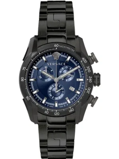 Pre-owned Versace Ve2i00521 V-ray Chronograph Mens Watch 44mm 5atm