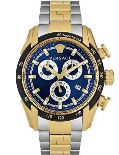 Pre-owned Versace Ve2i01021 Mens Watch V-ray Chrono 44mm 5atm