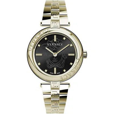 Pre-owned Versace Ve2j00521 Lady Black Silver Stainless Steel Women's Medusa Series