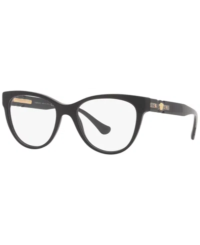 Versace Ve3304 Women's Rectangle Eyeglasses In Black