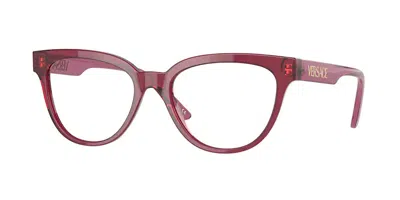 Versace Ve3315 5357 Women's Glasses Red Size 54 - Free Lenses - Blue Light Block Available In Transparent Red