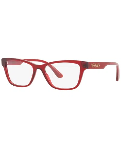 Versace Ve3316 Women's Pillow Eyeglasses In Transparent Red