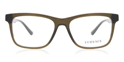 Versace Ve3319 200 Men's Glasses Green Size 55 - Free Lenses - Blue Light Block Available In Transparent Green