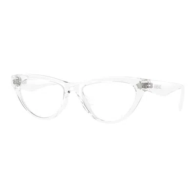 Versace Ve3364u148 Cat-eye Crystal Eyeglasses In Transparent