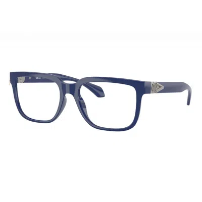 Versace Square-frame Embellished-temple Glasses In Blue
