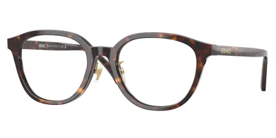 Versace Ve3379d Asian Fit Women's Glasses, Tortoiseshell, Size 53 In Brown