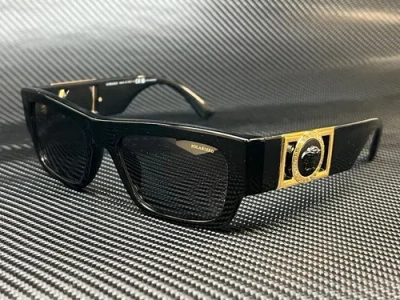 Pre-owned Versace Ve4416u Gb1 81 Black Grey Polarized Men's 53 Mm Sunglasses In Gray