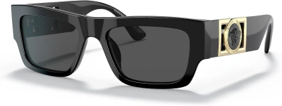 Pre-owned Versace Ve4416u Gb1/81 Sunglasses Black Polarized Dark Gray 53mm
