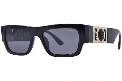 Pre-owned Versace Ve4416u Gb1/81 Sunglasses Men's Black/polarized Dark Grey 53mm In Gray