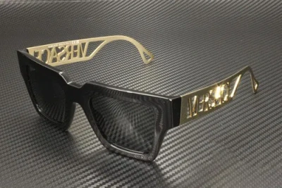 Pre-owned Versace Ve4431f Gb1 87 Black Dark Grey Women's 50 Mm Sunglasses In Gray