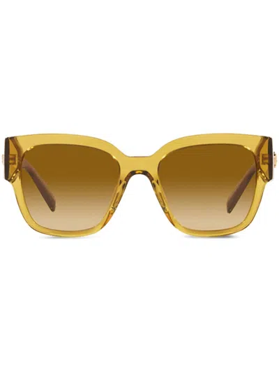 Versace Womens Yellow Ve4437u Pillow-frame Acetate Sunglasses