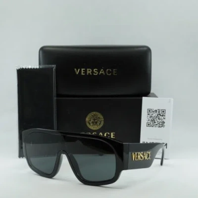 Pre-owned Versace Ve4439 Gb1/87 Black/dark Grey 133-1-145 Sunglasses Authentic In Gray