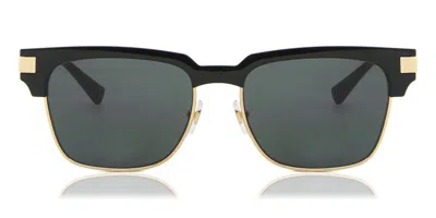Versace Ve4447 Asian Fit Gb1/87 Men's Sunglasses Gold Size 55 In Black