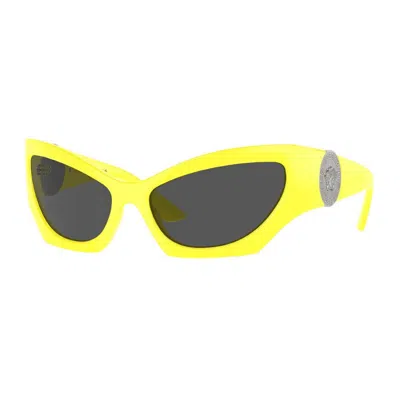 Versace Dark Grey Cat Eye Ladies Sunglasses Ve4450 541887 60 In Yellow