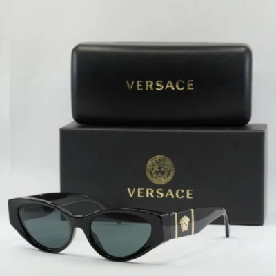 Pre-owned Versace Ve4454 Gb1/87 Black/dark Gray 55-18-140 Sunglasses