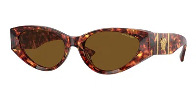 Versace Ve4454 Polarized 543783 Women's Sunglasses Tortoiseshell Size 55 In Brown