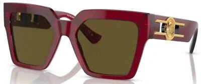 Pre-owned Versace Ve4458 543073 Sunglasses Women's Bordeaux/dark Brown 54mm