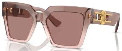 Pre-owned Versace Ve4458 543573 Sunglasses Women's Brown Transparent/light Brown 54mm