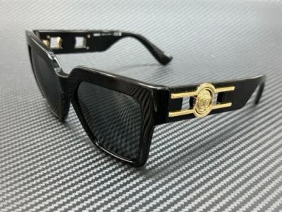 Pre-owned Versace Ve4458 Gb1 87 Black Dark Grey Women's 54 Mm Sunglasses In Gray