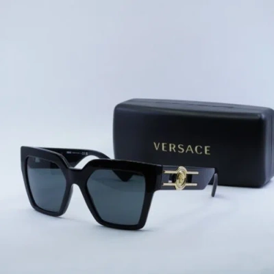 Pre-owned Versace Ve4458 Gb1/87 Black/dark Gray 54-19-135 Sunglasses
