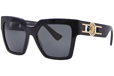 Pre-owned Versace Ve4458 Gb1/87 Sunglasses Women's Black/dark Grey Butterfly Shape 54mm In Gray