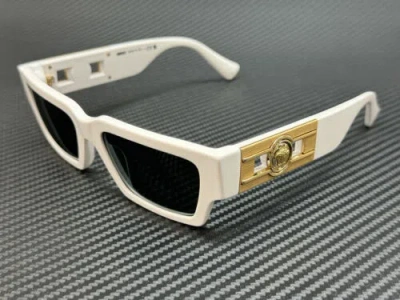 Pre-owned Versace Ve4459 314 87 White Grey Unisex 54 Mm Sunglasses In Gray