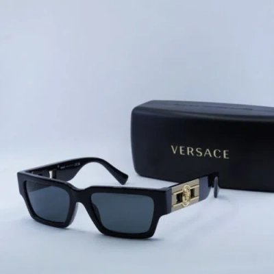 Pre-owned Versace Ve4459 Gb1/87 Black/dark Grey 54-18-140 Sunglasses In Gray