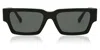 Versace Womens Black Ve4459 Rectangular-frame Acetate Sunglasses In Black