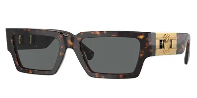 Versace Ve4459f Asian Fit 108/87 Men's Sunglasses Tortoiseshell Size 54 In Brown