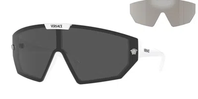 Versace Ve4461 314/87 Men's Sunglasses White Size 147 In Gray