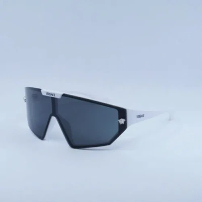 Pre-owned Versace Ve4461 314/87 White/dark Grey/mirror Silver 47-147-125 Sunglasses In Gray