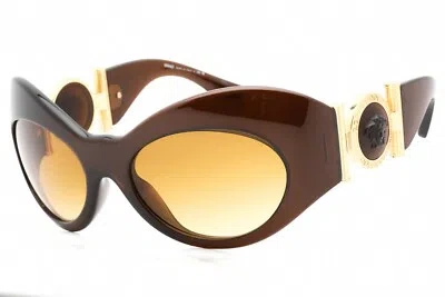 Pre-owned Versace 0ve4462 54462l Sunglasses Transparent Brown Frame Yellow Gradient Brown In Yellow Brown