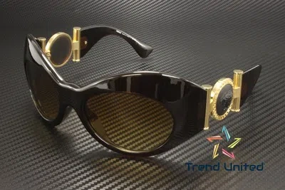 Pre-owned Versace Ve4462 54462l Trans Brown Yellow Gradient Brown 58 Mm Women's Sunglasses