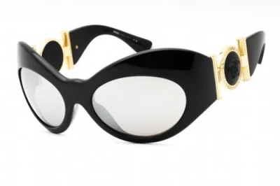 Pre-owned Versace Ve4462-gb16g-58 Sunglasses Size 58mm 115mm 20mm Black Women In Silver Mirrror