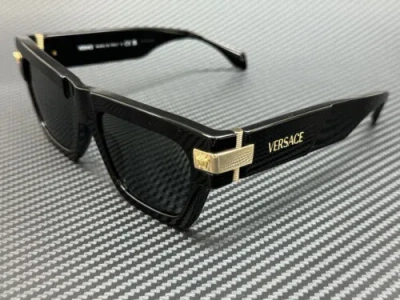Pre-owned Versace Ve4464 Gb1 87 Black Grey Men's 55 Mm Sunglasses In Gray