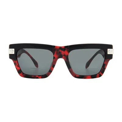 Versace Ve4464f Rectangle Havana Tortoiseshell Sunglasses In Brown