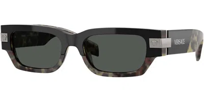 Versace Ve4465 545687 Men's Sunglasses Black Size 53 In Multi
