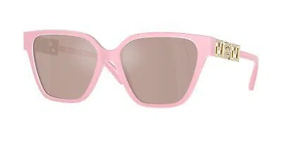Pre-owned Versace Ve4471b 5473 5 Pastel Pink Light Pink Mirror 56 Mm Women's Sunglasses