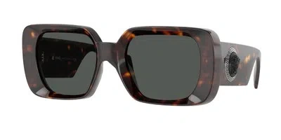 Pre-owned Versace Ve4473u 108 87 Havana Dark Grey 54 Mm Women's Sunglasses In Gray