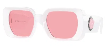 Versace Ve4473u 314/84 Women's Sunglasses White Size 54 In Pink