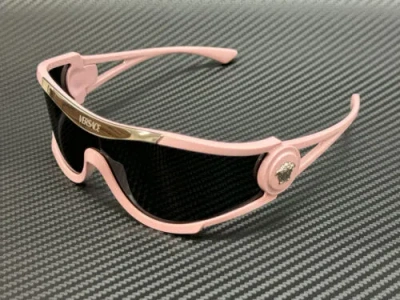 Pre-owned Versace Ve4475 548587 Pink Dark Grey Unisex 60 Mm Sunglasses In Gray