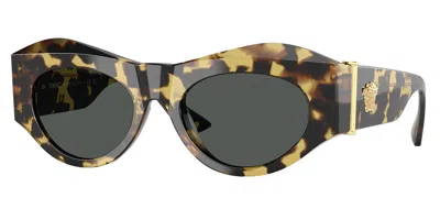 Versace Ve4477u 777/87 Women's Sunglasses Tortoiseshell Size 52 In Black
