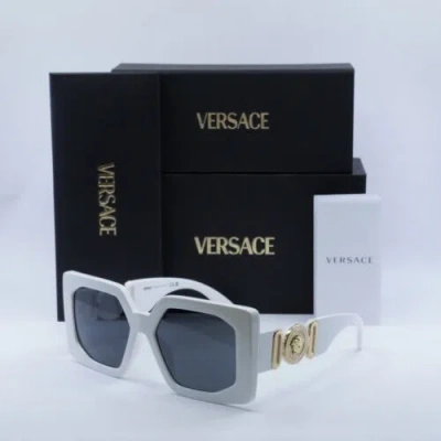 Pre-owned Versace Ve4478u 314/87 White/dark Grey 55-17-140 Sunglasses Authentic In Gray