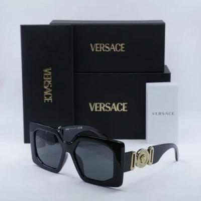 Pre-owned Versace Ve4478u Gb1/87 Black/dark Grey 55-17-140 Sunglasses In Gray