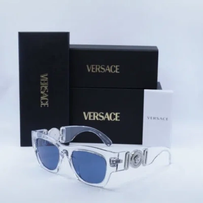 Pre-owned Versace Ve4479u 148/80 Transparent/blue 52-19-140 Sunglasses Authentic