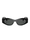 Versace Engraved-medusa Plaque Sunglasses In Black